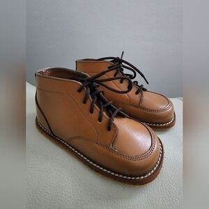 Baby Shoes Retro Brown Leather Boy Girl Shoes Toddler Walkers Shoes Sz 3.5